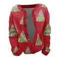thumbnail image 4 of DDAPJ pyju Women's Ugly Christmas Cardigans Plus Size Button Down Sweaters Funny Santa Claus Print Long Sleeve Knitted Outerwear Jacket Novelty Holiday Cardigans Red XXXXXL, 4 of 5