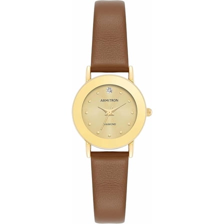 Armitron Genuine Diamond Dial Leather Ladies Watch