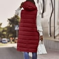 thumbnail image 5 of Erwazi Womens Puffer Vest Winter Hooded Sleeveless Button Long Puffy Jacket Warm Thick Quilted Coats with Pockets, 5 of 8
