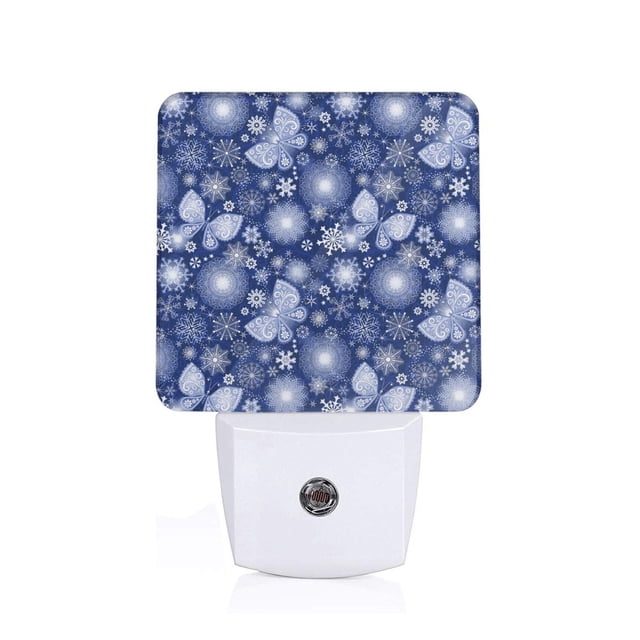 Fotbe Beautiful Snowflake Butterfly Luz Nocturna LED, Luz de Noche con Sensor de Luz Natural de Anochecer a Amanecer, Se Enchufa a la Pared, Blanco Cálido 0.5W-US