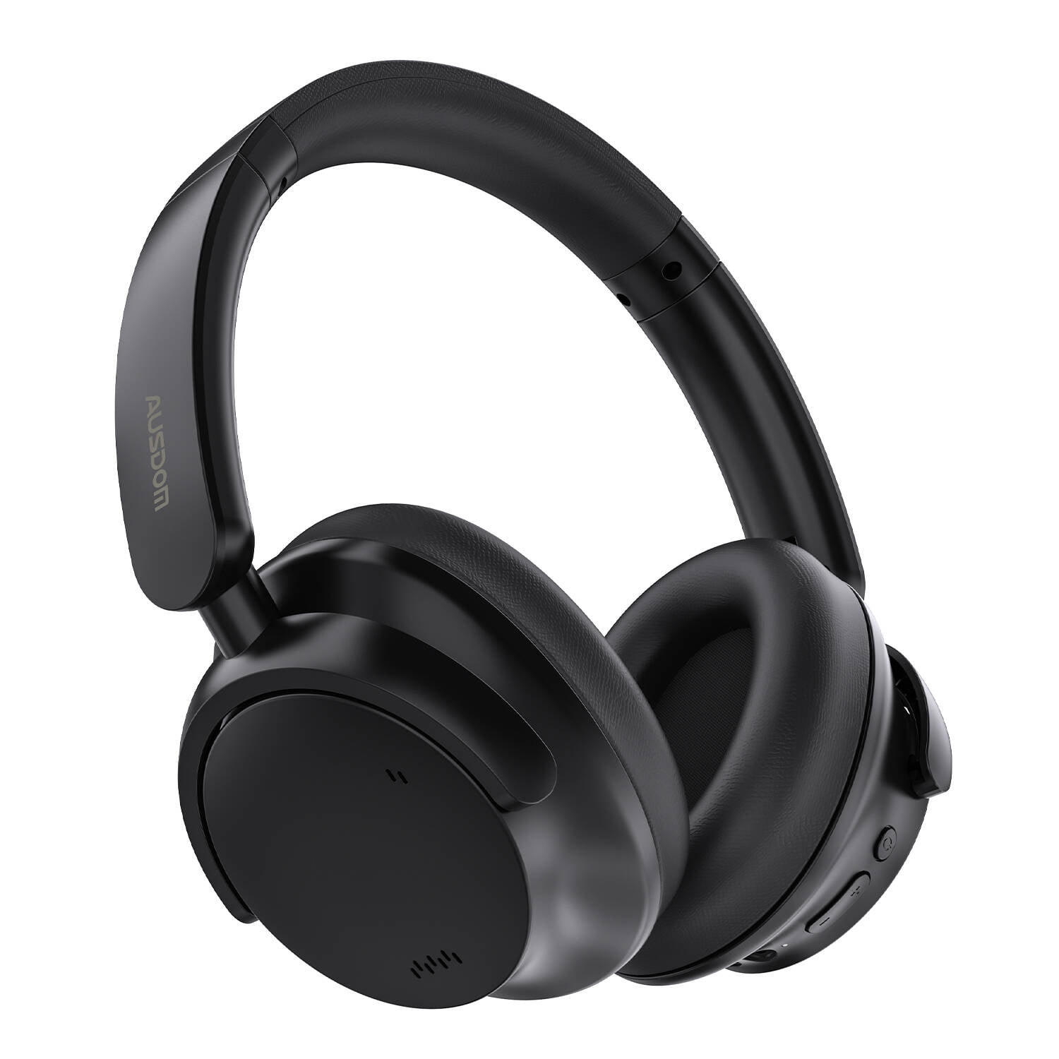 AUSDOM E7 PRO ANC Headphones, Bluetooth 5.3 Over-Ear, 80H Playtime, Hi-Res Audio, Mic - Black