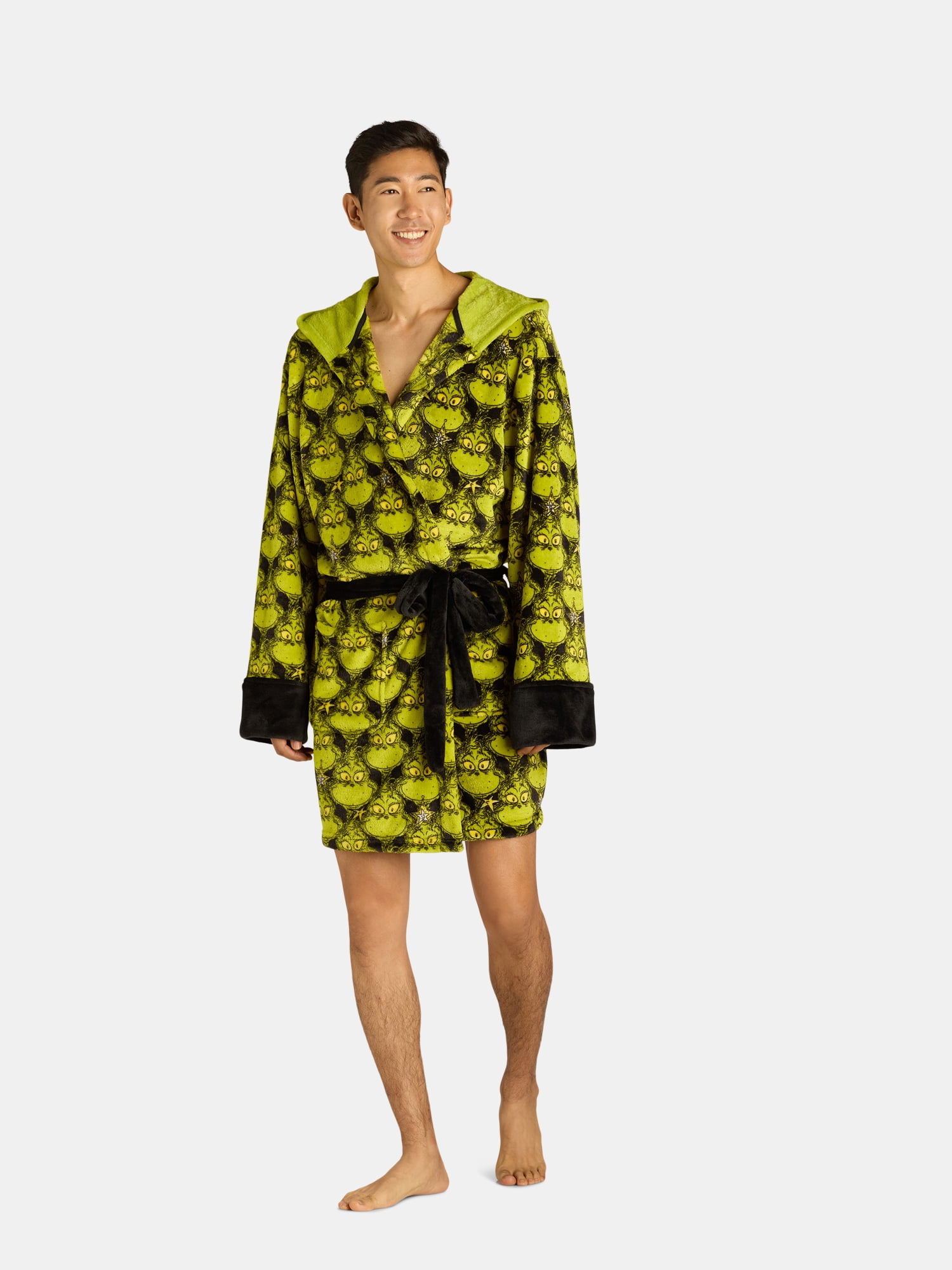 Dr. Seuss Men's Grinch Superminky Robe, Sizes S-XL