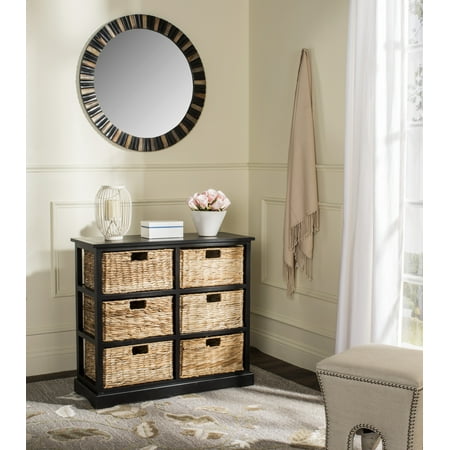UPC: 0889048038974 | SAFAVIEH Keenan Nautical 6 Wicker Basket Storage Chest  Distressed Black
