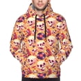 thumbnail image 2 of Bingfone Skull rock record Men's Drawstring Hoodie Long Sleeve Pocket Sweatshirts-Medium, 2 of 6