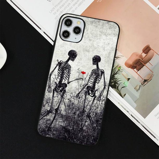 YNDFCNB-funda gótica con calavera para iphone, carcasa a la moda para iphone 13, 11, 12 pro, XS MAX, 8, 7, 6, 6S Plus, X, 5S, SE, 2020, XR Fivean unisex