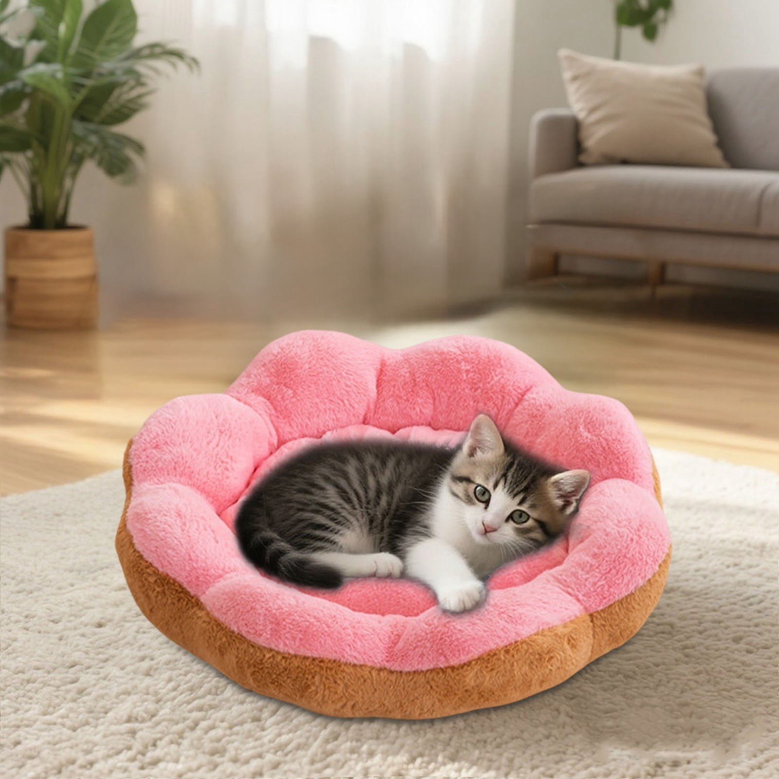 Heated Pet Bed for Cats and Dogs Cozy Winter Warmer Cushion with Soft Fabric