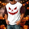 thumbnail image 2 of Big and Tall Halloween Tshirt for Men Casual Pumpkin Print Tee for Wear with Short Sleeves and Halloween Graphic Top Men’s T Shirt White XL, 2 of 7