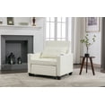 thumbnail image 2 of Futon Chair, Convertible Chair, 3-in-1 Pull Out Sleeper Chair Beds with USB Ports, Wear-resistant and Anti-scratch, Armchair Bed Sleeper for Living Room, White, 2 of 9