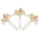thumbnail image 4 of 4 piezas de accesorios para el cabello de boda, pinzas para el cabello de perlas de novia de pétalos de cristal en U, joyería para el cabello de boda para mujeres y niñas (dorado + plateado), 4 of 5
