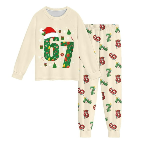 oqasdz Christmas Outfits for Kids 2 Piece Clothing Set 6 7 meme Long Sleeve Top and Pants Outfit for Boys Girls Holiday Indoor Comfort Daily Wear