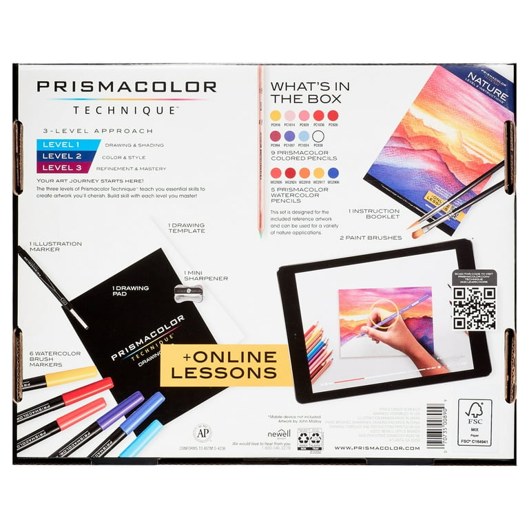 Prismacolor Technique Drawing Set, Level 2 Color & Style, 27-Piece Nature  Drawing Set 