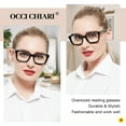 thumbnail image 3 of OCCI CHIARI Oversized Reading Glasses Square Large Frame Readers for Women +6.00 Black, 3 of 7