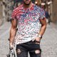 thumbnail image 1 of Tops para hombre, blusas y camisas de manga corta con cuello redondo para hombre, jersey informal con cuello redondo estampado para hombre, pantalones cortos deportivos para fitness, blusa de poliéste, 1 of 5