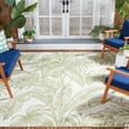 thumbnail image 2 of SAFAVIEH Courtyard Twyla Botanical Indoor/Outdoor Area Rug, Ivory/Green, 6'7" x 6'7" Square, 2 of 10