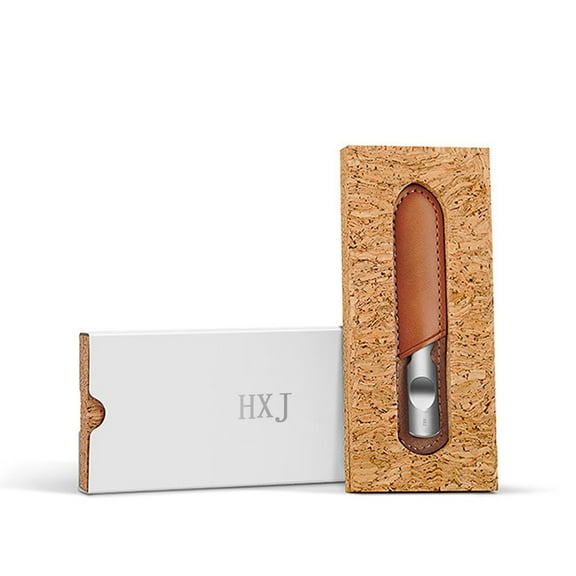 HXJ Nail files, Stainless Steel Nail File with Anti-Slip Handle and Leather Case, Double Sided and Files Nails Easily