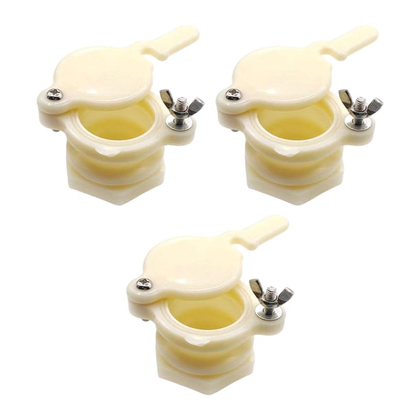 3 válvulas de compuerta para miel, resistentes y multiusos, para apicultura. Blanco
