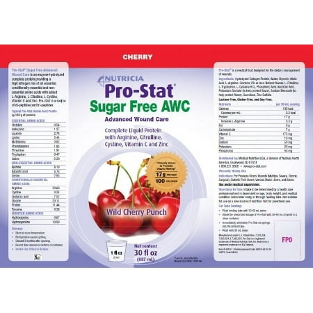 Protein Supplement Pro-Stat® Sugar Free AWC  Wild Cherry Punch Flavor  30 oz. Bottle  Ready to Use pack 4