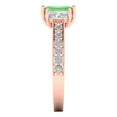 thumbnail image 3 of 1.88 ct Emerald Cut Simulated Green Diamond Three-Stone Engagement Ring for Women in 18K Rose Gold, 3 of 5