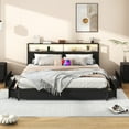 thumbnail image 6 of ChVans Queen Bed Frame with LED Storage Headboard, Heavy Duty Metal Platform Bed with 4 Drawers, Charging Station, 1000 lbs Capacity, No Box Spring Needed, 6 of 7