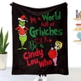 thumbnail image 4 of Grinch Christmas Decorations Grinch Decor the Grinch Christmas Blanket Soft Flannel Fleece Blanket, All Season Lightweight Living Room/Bedroom Warming Blanket, 4 of 7