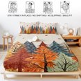 thumbnail image 5 of Cal.King Size Fitted Sheet Set - Fall Forest 3 Piece Bedding Sets 16" Deep Pocket Fitted Sheet with 2 Pillowcases, Orange Blue Trees Maple Leaf Thanksgiving Brushed Microfiber Hotel Luxury Bed Sheets, 5 of 9