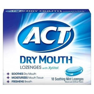 ACT Dry Mouth Lozenges Soothing Mint, 18 Ct (2 Pack)