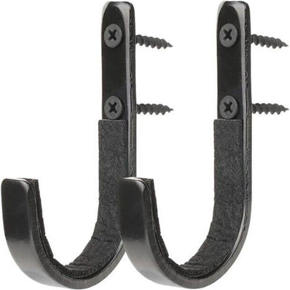 2 X Padded Rifle Wall Mounting Hooks Gun Rack Cabinet Hanging Mounts Guns Rifles Shotgun Display Holder Black Metal