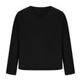 thumbnail image 2 of Rggeeun Mens T-Shirts Solid Color Long Sleeve V Neck Loose Fit Soft Breathable for Summer Evening Party Cool Tee,Black,Xl, 2 of 4