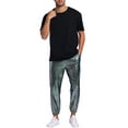 thumbnail image 2 of INSPIRE CHIC Metallic Pants for Men's Drawstring Waist Shiny Sequin Joggers Multicolor 30, 2 of 5