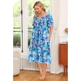 thumbnail image 4 of Ekouaer 2 Pack House Dresses for Women with Pockets Short Sleeve Moo Moos Floral Print Mumu Dresses, 4 of 7