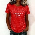 thumbnail image 2 of 250 Anniversary Usa Shirt Summer Tops for Women Graphic Tees Stylish Printed Short Sleeve Round Neck Comfortable Casual Daily Everyday Wear, 2 of 5