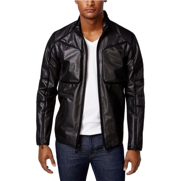 Chaqueta Bomber de béisbol Calvin Klein para hombre color negro extragrande
