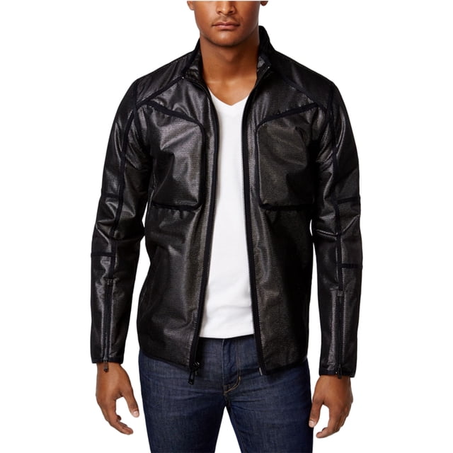 Chaqueta Bomber de béisbol Calvin Klein para hombre color negro extragrande