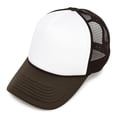 thumbnail image 2 of DALIX Blank Hat Two Tone Summer Mesh Cap in Brown and White Trucker Hat, 2 of 4