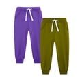 thumbnail image 2 of ATOGUTA School Pants for Boys Size 5T-14 Elastic Waist Athletic Joggers for Running Sports Outdoor School Uniform 2 Pack Purple, 2 of 3