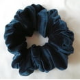 thumbnail image 3 of Penny's Boutique Teal Blue Velvet Hair Scrunchy-Large - Made in the USA, 3 of 7