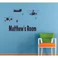 thumbnail image 1 of Helicopter Plane Airplane Cartoon Customized Wall Decal - Custom Vinyl Wall Art - Personalized Name - Baby Girls Boys Kids Bedroom Wall Decal Room Decor Wall Stickers Decoration Size (8x10 inch), 1 of 2