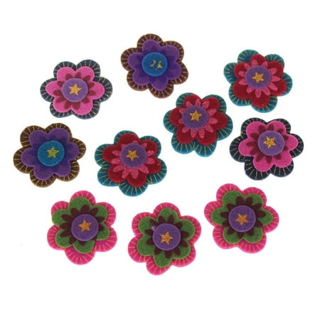 - Self-Adhesive Boho Flowers Felt Die Cuts, 1-1/2-Inch, 10-Count