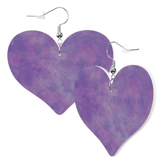 Heart Earrings Purple Paint Dangling Heart Drop Earrings For Women Love Dangle Earrings Gift