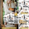 thumbnail image 5 of Basketball and Text White Pattern Round Tablecloth 70"x70", Wrinkle Resistant Wipeable Table Cover for Kitchen Dining Room Picnic Patio and Party, 5 of 6