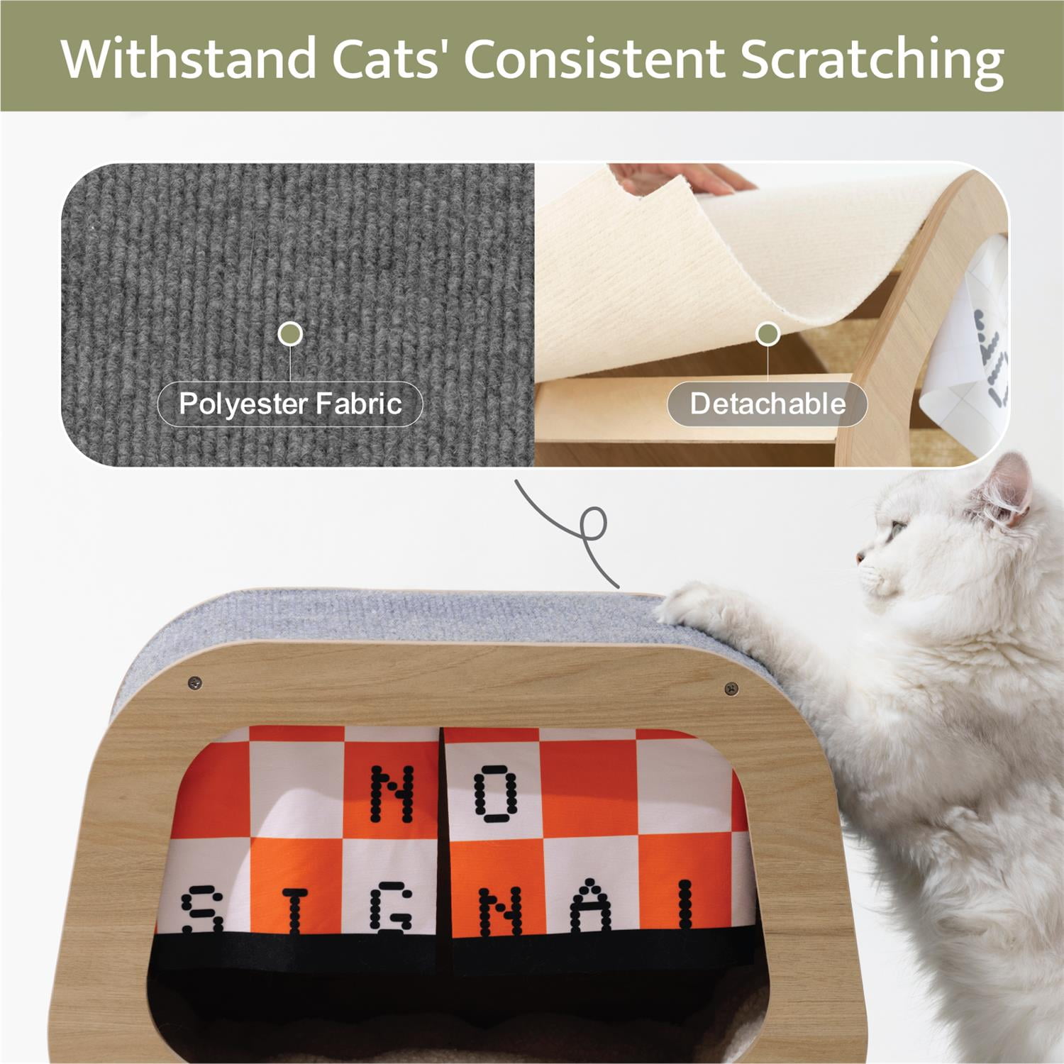 Pefilos 18" Cat House for Indoor Cats with Scratching Posts and Plush Ball Toy, Modern Cat Cave Bed, Cat Nest Condo Cute Cat Shelter, Beige Pefilos 18" Cat House for Indoor Cats with Scratching Posts and Plush Ball Toy, Modern Cat Cave Bed, Cat Nest Condo Cute Cat Shelter, Beige