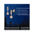 thumbnail image 2 of Gem Stone King 14K Yellow Gold Pink and White Lab Grown Diamond Earrings for Women | 1.05 Cttw | Gemstone April Birthstone | Round 5MM, 2 of 6