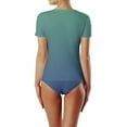 thumbnail image 3 of Ohufall 2025 Women Two Piece Rash Guard Short Sleeve Swimsuits Swim Shirt Bathing Suit With Bottoms Swimsuit Clearance, 3 of 3