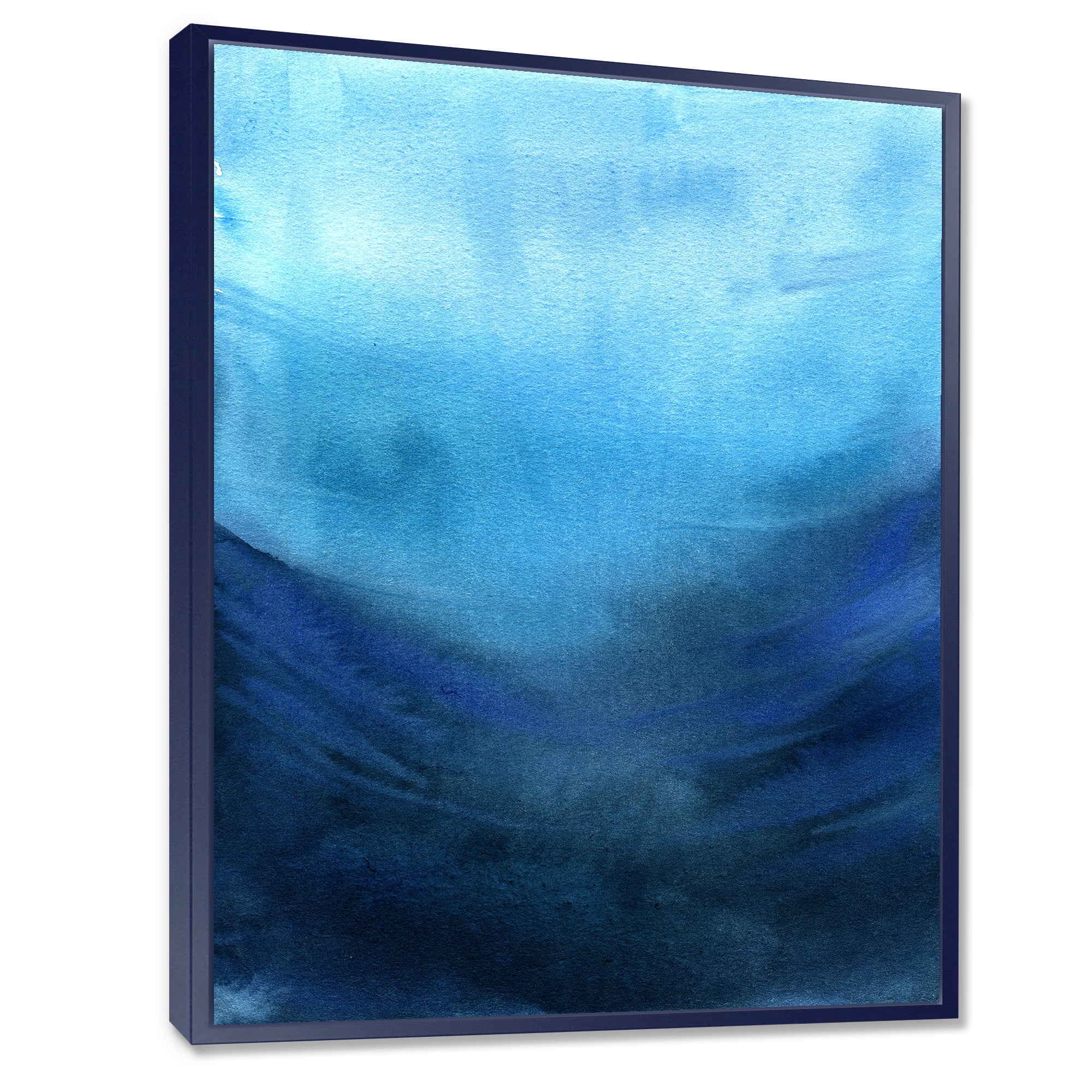 Aquatic Underwater Compostion 12 in x 20 in Framed Painting Canvas Art Print, by Designart