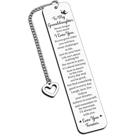 Christmas Stocking Stuffers for Graddaughter, Granddaughter Gifts from Grandma - to My Granddaughter Birthday Gifts Inspirational Bookmark for Teen, Graddaughters 16th 18th 21st Birthday Gifts
