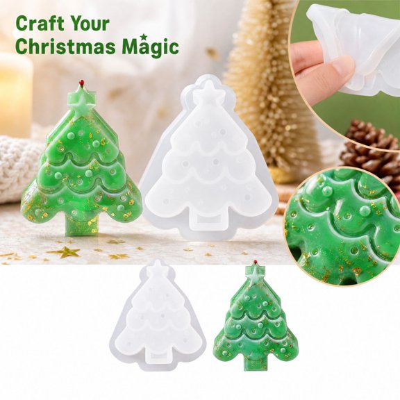Silicone Molds for Resin Casting Christmas Tree Shape for Diy Christmas Crafts Holiday Decor Making Supplies