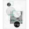 Circles & Squares Distressed Texture Contemporary Trendy Modern Abstract Painting Black & White Canvas Art by Pied Piper Creative