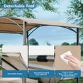thumbnail image 4 of Kullavik Set of 2 8x5ft Metal BBQ Grill Gazebo with Removable Khaki Canopy -Outdoor Canopy Tent with Single-Tier Soft Top,Gazebo Shelter with Mesh Side Shelves for Backyard,UV Protection, All-Weather, 4 of 6