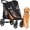 Black-orange, variant on Gaderth Heavy Duty Large Dog Stroller for Extra Large Dogs, One-Second Fold & Go Collapsible Pet Jogger 11" Rear Wheels & 360° Front Swivel, Shock Absorption, Removable Bed & Storage Basket