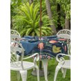 thumbnail image 4 of Outdoor Tablecloth with Umbrella Hole Zipper Vintage Floral Round Tablecloth 54" Waterproof Outside Table Cloth Middle Century Bohemia Tulip Flowers Birds Patio Table Cover Tablecloths for Picnic, 4 of 8